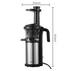 Juicers Boyel Living 200 W Stainless Steel Slow Masticating Juicer With Quiet Motor And Reverse Function, Silver -MegaChef Sales Shop silver boyel living juicers gbk gsc36 c3 1000