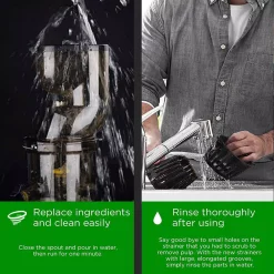 Juicers Boyel Living Silver Slow Black Masticating Juicer Cold Press High Yield Vertical Juicer -MegaChef Sales Shop silver boyel living juicers sj44806 44 1000