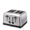 Toasters Boyel Living 1500 W 4-Slice Silver Wide Slot Toaster With Dual Control Panels