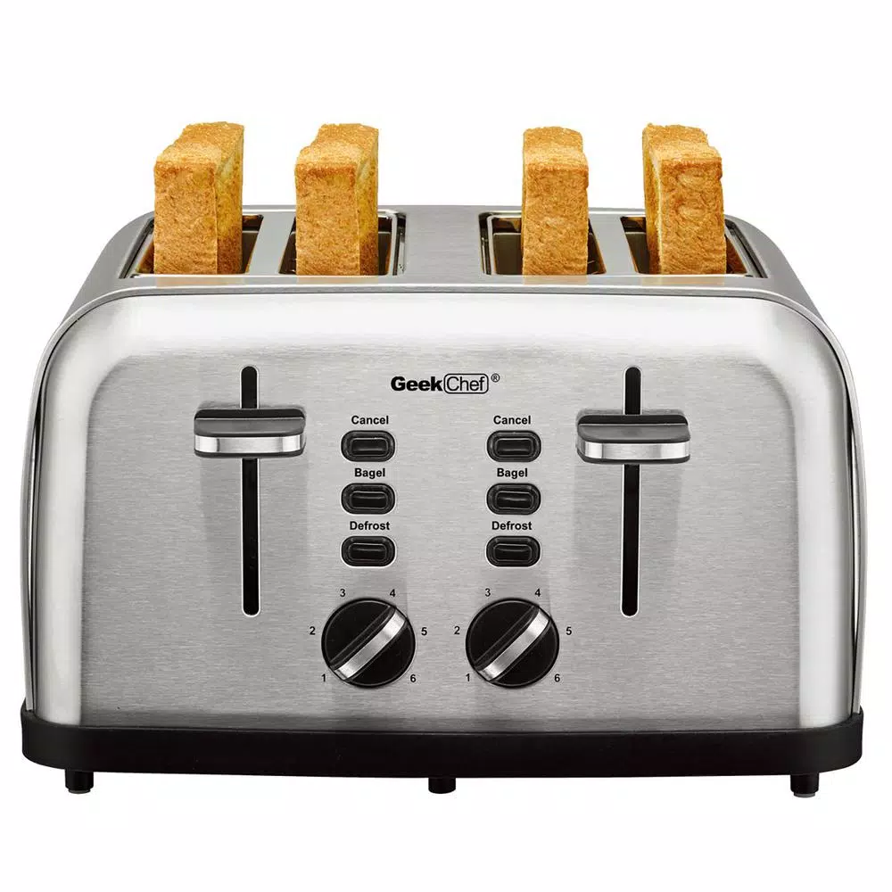 Toasters Boyel Living 1500 W 4-Slice Silver Wide Slot Toaster With Dual Control Panels 4 Toasters Boyel Living 1500 W 4-Slice Silver Wide Slot Toaster With Dual Control Panels - Image 4