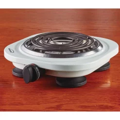 Food Warmers Brentwood Appliances Single Burner 6.5 In. White Electric Burner -MegaChef Sales Shop silver brentwood appliances hot plates ts 321w 31 1000