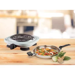 Food Warmers Brentwood Appliances Single Burner 6.5 In. White Electric Burner -MegaChef Sales Shop silver brentwood appliances hot plates ts 321w 44 1000