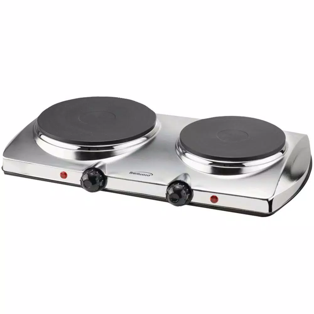 Food Warmers Brentwood Appliances 1440W 2-Burner 7.5 In. Silver Electric Hot Plate 1 Food Warmers Brentwood Appliances 1440W 2-Burner 7.5 In. Silver Electric Hot Plate