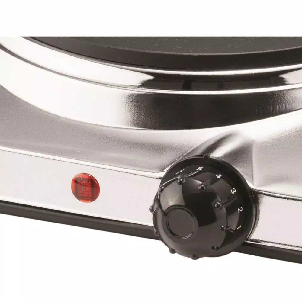 Food Warmers Brentwood Appliances 1440W 2-Burner 7.5 In. Silver Electric Hot Plate 6 Food Warmers Brentwood Appliances 1440W 2-Burner 7.5 In. Silver Electric Hot Plate - Image 6