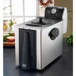 Deep Fryers DeLonghi Dual Zone 4L Stainless Steel Deep Fryer With Easy Clean Drain System 8 Deep Fryers DeLonghi Dual Zone 4L Stainless Steel Deep Fryer With Easy Clean Drain System -MegaChef Sales Shop silver brushed stainless steel delonghi deep fryers d14522dz 4f 1000