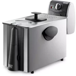 Deep Fryers DeLonghi Dual Zone 4L Stainless Steel Deep Fryer With Easy Clean Drain System