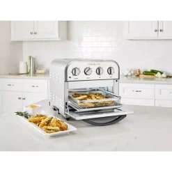 Air Fryers Cuisinart Compact 1.2 Qt. Silver Airfryer Toaster Oven -MegaChef Sales Shop silver cuisinart air fryers toa 28 31 1000