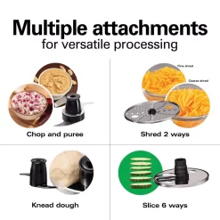 Food Processing Hamilton Beach Stack & Snap 8-Cup 3-Speed Silver Food Processor With Built-in Bowl Scraper -MegaChef Sales Shop silver hamilton beach food processors 70820 e1 1000