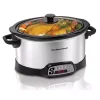 Cookers Hamilton Beach 6 Qt. Programmable Silver Slow Cooker With Temperature Controls