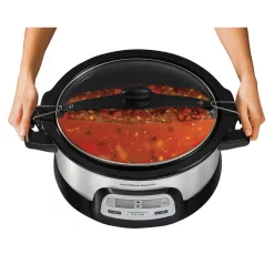 Cookers Hamilton Beach FlexCook 6 Qt. Silver Programmable Slow Cooker With Temperature Controls 10 Cookers Hamilton Beach FlexCook 6 Qt. Silver Programmable Slow Cooker With Temperature Controls -MegaChef Sales Shop silver hamilton beach slow cookers 33861 1f 1000