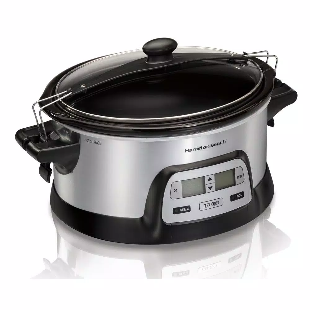 Cookers Hamilton Beach FlexCook 6 Qt. Silver Programmable Slow Cooker With Temperature Controls 1 Cookers Hamilton Beach FlexCook 6 Qt. Silver Programmable Slow Cooker With Temperature Controls