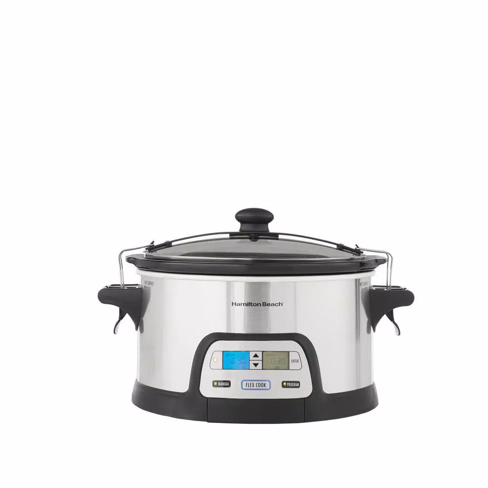 Cookers Hamilton Beach FlexCook 6 Qt. Silver Programmable Slow Cooker With Temperature Controls 2 Cookers Hamilton Beach FlexCook 6 Qt. Silver Programmable Slow Cooker With Temperature Controls - Image 2