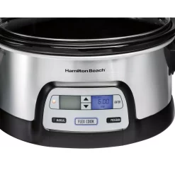 Cookers Hamilton Beach FlexCook 6 Qt. Silver Programmable Slow Cooker With Temperature Controls 8 Cookers Hamilton Beach FlexCook 6 Qt. Silver Programmable Slow Cooker With Temperature Controls -MegaChef Sales Shop silver hamilton beach slow cookers 33861 c3 1000