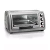 Toasters Hamilton Beach Easy Reach 1400 W 6-Slice Grey Toaster Oven With Roll Top Door
