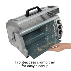 Toasters Hamilton Beach Easy Reach 1400 W 6-Slice Grey Toaster Oven With Roll Top Door -MegaChef Sales Shop silver hamilton beach toaster ovens 31127d c3 1000