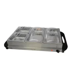 Food Warmers MegaChef 2.5 L Stainless Steel Warming Tray With 4 Crocks -MegaChef Sales Shop silver megachef buffet servers 985103785m 4f 1000