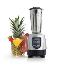 Blenders Omega 1 HP 32 Oz. 2-Speed Silver Blender With Stainless Steel Jar -MegaChef Sales Shop silver omega countertop blenders bl360s 1f 1000