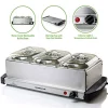 Food Warmers Ovente Mini 3-Tray Buffet Server And Food Warmer With Stand Alone Warmer Tray