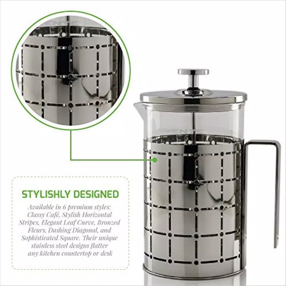 Coffee Makers Ovente 3-Cup Silver Borosilicate Glass Heat-Resistant Cafetiere French Press Coffee And Tea Maker With Free Measuring Scoop 4 Coffee Makers Ovente 3-Cup Silver Borosilicate Glass Heat-Resistant Cafetiere French Press Coffee And Tea Maker With Free Measuring Scoop - Image 4