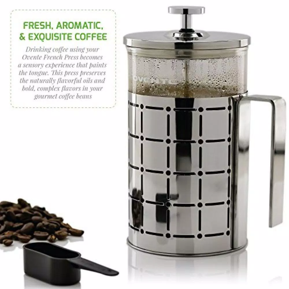 Coffee Makers Ovente 3-Cup Silver Borosilicate Glass Heat-Resistant Cafetiere French Press Coffee And Tea Maker With Free Measuring Scoop 5 Coffee Makers Ovente 3-Cup Silver Borosilicate Glass Heat-Resistant Cafetiere French Press Coffee And Tea Maker With Free Measuring Scoop - Image 5