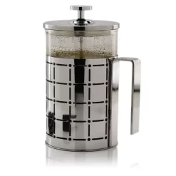 Coffee Makers Ovente 3-Cup Silver Borosilicate Glass Heat-Resistant Cafetiere French Press Coffee And Tea Maker With Free Measuring Scoop