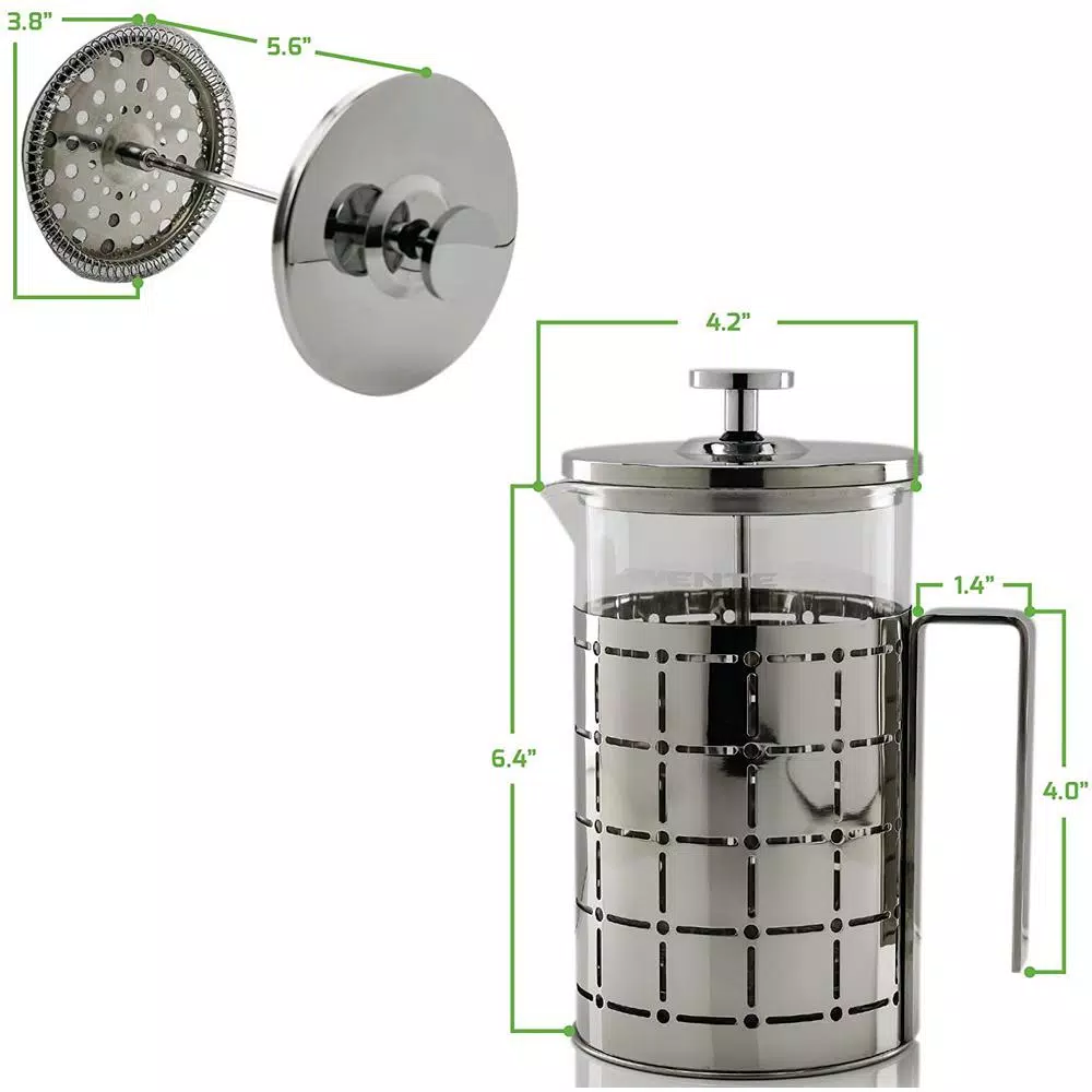 Coffee Makers Ovente 3-Cup Silver Borosilicate Glass Heat-Resistant Cafetiere French Press Coffee And Tea Maker With Free Measuring Scoop 7 Coffee Makers Ovente 3-Cup Silver Borosilicate Glass Heat-Resistant Cafetiere French Press Coffee And Tea Maker With Free Measuring Scoop - Image 7