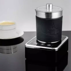 Coffee Makers Ovente 7 Oz. Stainless Steel Silver Coffee And Milk Frother With Induction Base -MegaChef Sales Shop silver ovente milk frothers fr2008s 31 1000