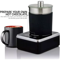 Coffee Makers Ovente 7 Oz. Stainless Steel Silver Coffee And Milk Frother With Induction Base -MegaChef Sales Shop silver ovente milk frothers fr2008s 44 1000