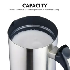 Coffee Makers Ovente 8 Oz. Silver Automatic Electric Milk Frother And Steamer Hot Or Cold Froth Functionality Foam Maker And Warmer 11 Coffee Makers Ovente 8 Oz. Silver Automatic Electric Milk Frother And Steamer Hot Or Cold Froth Functionality Foam Maker And Warmer -MegaChef Sales Shop silver ovente milk frothers fr3608br 1f 1000