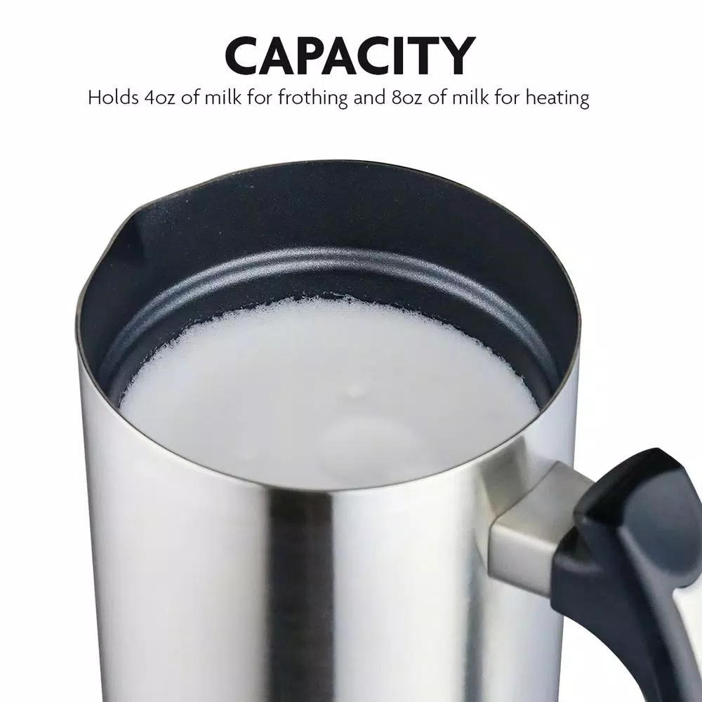 Coffee Makers Ovente 8 Oz. Silver Automatic Electric Milk Frother And Steamer Hot Or Cold Froth Functionality Foam Maker And Warmer 4 Coffee Makers Ovente 8 Oz. Silver Automatic Electric Milk Frother And Steamer Hot Or Cold Froth Functionality Foam Maker And Warmer - Image 4