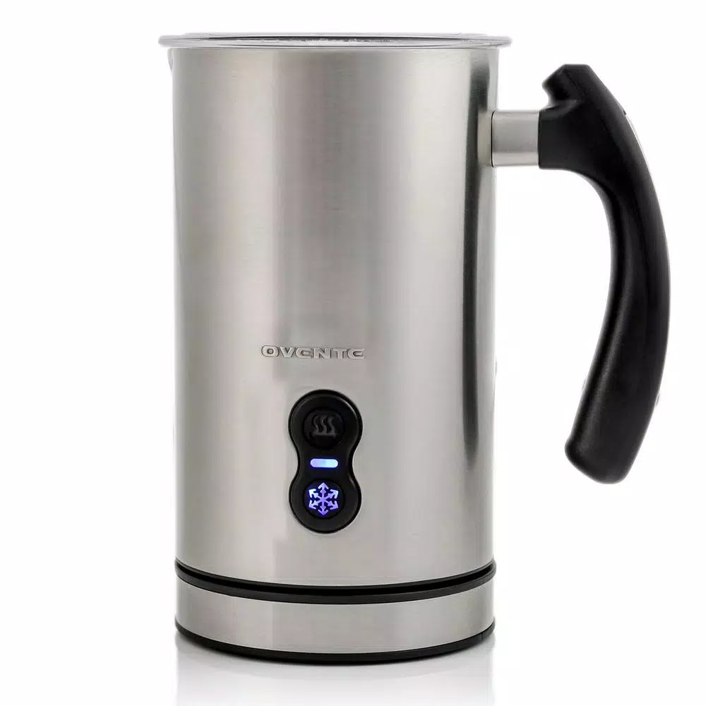 Coffee Makers Ovente 8 Oz. Silver Automatic Electric Milk Frother And Steamer Hot Or Cold Froth Functionality Foam Maker And Warmer 1 Coffee Makers Ovente 8 Oz. Silver Automatic Electric Milk Frother And Steamer Hot Or Cold Froth Functionality Foam Maker And Warmer