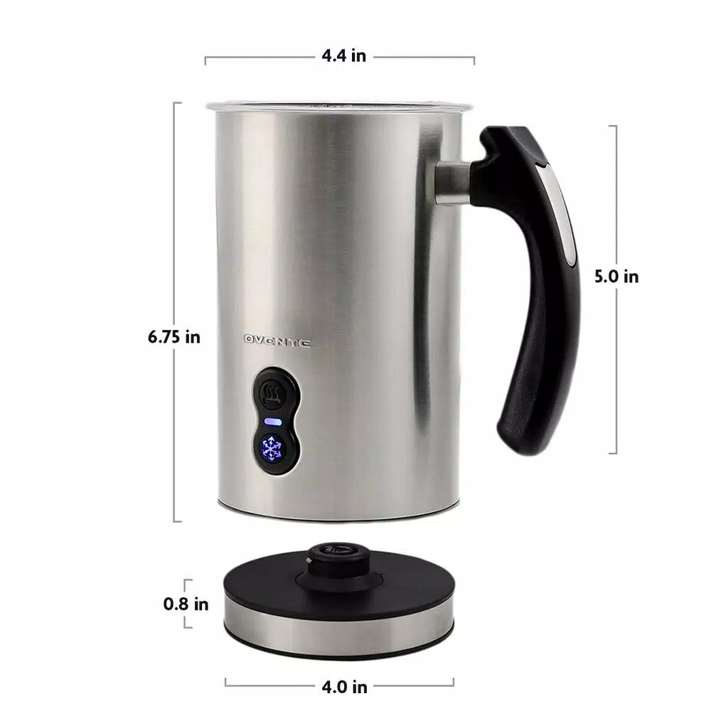 Coffee Makers Ovente 8 Oz. Silver Automatic Electric Milk Frother And Steamer Hot Or Cold Froth Functionality Foam Maker And Warmer 7 Coffee Makers Ovente 8 Oz. Silver Automatic Electric Milk Frother And Steamer Hot Or Cold Froth Functionality Foam Maker And Warmer - Image 7