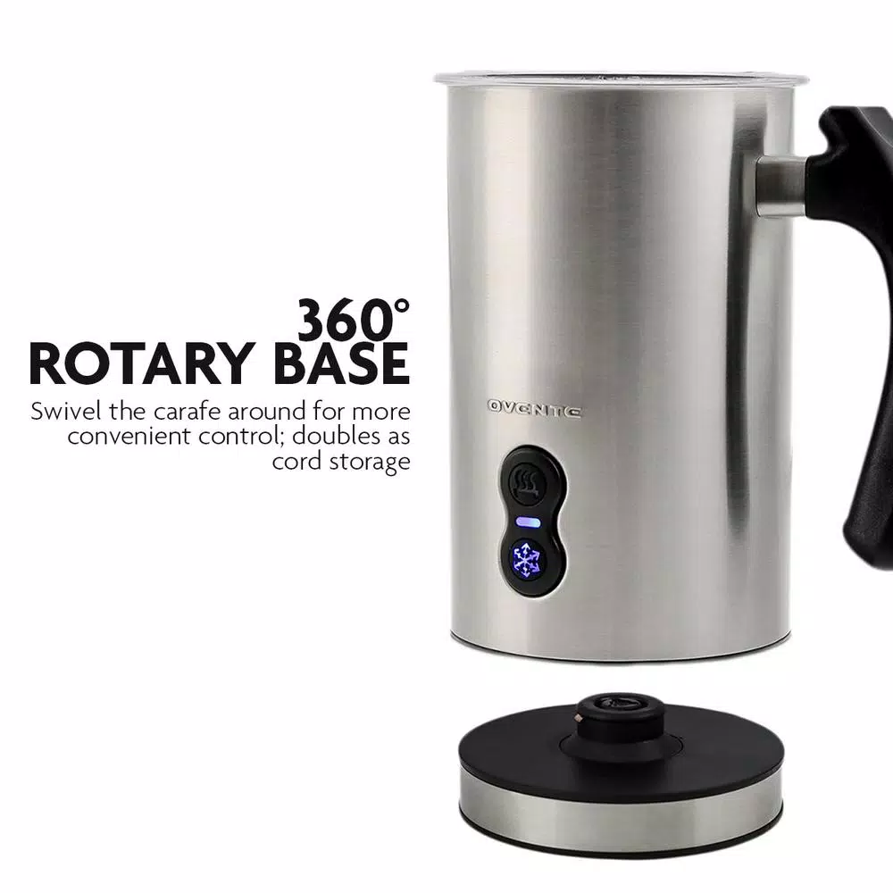 Coffee Makers Ovente 8 Oz. Silver Automatic Electric Milk Frother And Steamer Hot Or Cold Froth Functionality Foam Maker And Warmer 6 Coffee Makers Ovente 8 Oz. Silver Automatic Electric Milk Frother And Steamer Hot Or Cold Froth Functionality Foam Maker And Warmer - Image 6