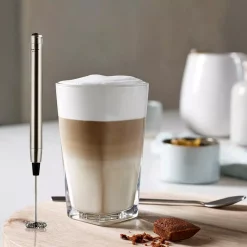 Coffee Makers Ovente Electric Stainless Steel Milk Frother Coffee, Hand Held, Silver (FRS1010S) -MegaChef Sales Shop silver ovente milk frothers frs1010s 31 1000