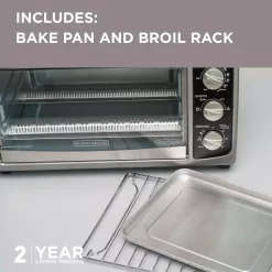 Toasters BLACK+DECKER 1500 W 6-Slice Stainless Steel Toaster Oven With Built-In Timer -MegaChef Sales Shop silver stainless steel black decker toaster ovens to1675b 4f 1000