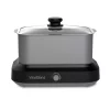 Cookers West Bend 6 Qt. Silver Non-Stick Versatility Slow Cooker With 5-Temperature Settings Includes Travel Lid And Thermal Tote