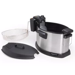Deep Fryers Presto Pro-Fry Electric Rotisserie Turkey Fryer -MegaChef Sales Shop stainless and black presto deep fryers 05487 76 1000