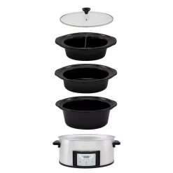 Cookers Nesco Pick-a-Pot 6 Qt. Stainless Steel Digital Slow Cooker -MegaChef Sales Shop stainless black nesco slow cookers mc 625 c3 1000