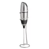 Coffee Makers BonJour Battery-Powered Black Stainless Steel Milk Frother With Chrome Stand