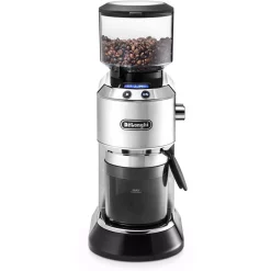 Coffee Makers DeLonghi Dedica Stainless Steel Digital Conical Burr Grinder With 18 Grind Settings And Portafilter Adaptor – 12 Oz. -MegaChef Sales Shop stainless delonghi coffee grinders kg521m c3 1000