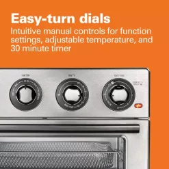 Toasters Hamilton Beach Air Fry 1800 W 6 Slice Stainless Steel Countertop Oven With 6 Cooking Functions -MegaChef Sales Shop stainless hamilton beach toaster ovens 31225 1f 1000