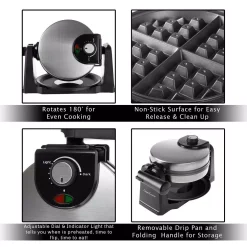 Electric Skillets & Indoor Grills Classic Cuisine Classic Flip Belgian Waffle Maker -MegaChef Sales Shop stainless look classic cuisine waffle makers hw031117 4f 1000