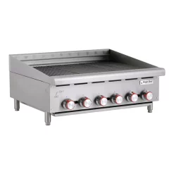 Electric Skillets & Indoor Grills Magic Chef 36 In. Commercial Countertop Radiant Char Broiler -MegaChef Sales Shop stainless magic chef electric griddles mcccb36a 40 1000