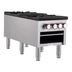 Food Warmers Magic Chef Commercial Double Stock Pot Countertop Gas Cooktop -MegaChef Sales Shop stainless magic chef hot plates mccsr2 40 1000