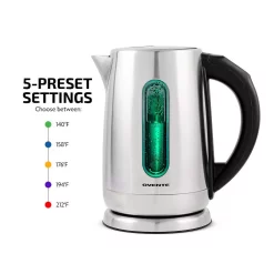 Electric Kettles Ovente 7.1-Cup Stainless Steel Electric Kettle With Touch Screen Control Panel 11 Electric Kettles Ovente 7.1-Cup Stainless Steel Electric Kettle With Touch Screen Control Panel -MegaChef Sales Shop stainless ovente electric kettles ks58s 1f 1000