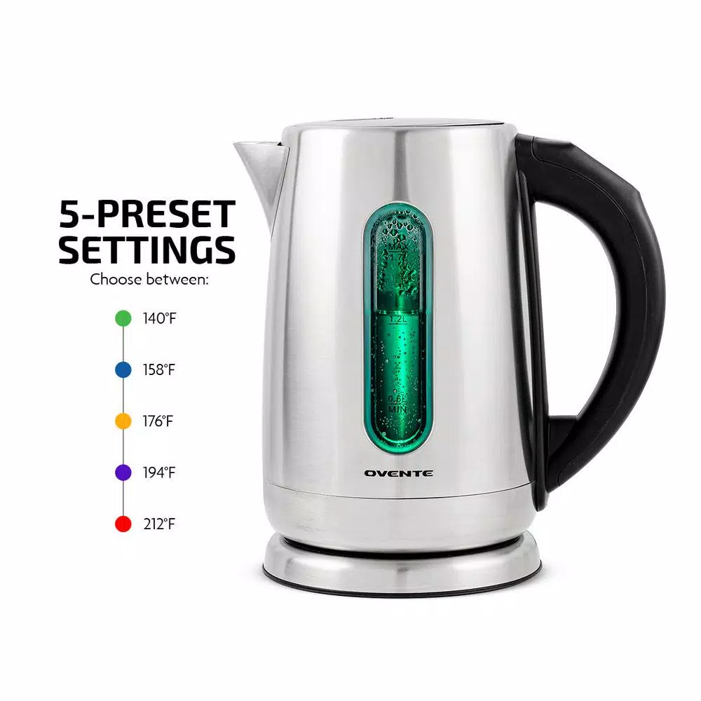 Electric Kettles Ovente 7.1-Cup Stainless Steel Electric Kettle With Touch Screen Control Panel 4 Electric Kettles Ovente 7.1-Cup Stainless Steel Electric Kettle With Touch Screen Control Panel - Image 4