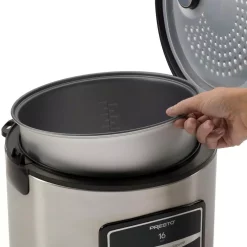 Cookers Presto 16-Cup Stainless Steel Rice Cooker With Non-Stick Cooking Pot -MegaChef Sales Shop stainless presto rice cookers 05813 44 1000