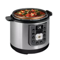 Cookers KALORIK Perfect Sear 6.25 Qt. Black Stainless Steel Electric Pressure Cooker -MegaChef Sales Shop stainless steel and black kalorik electric pressure cookers epck 42941 bk 4f 1000