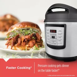 Cookers BLACK+DECKER 6 Qt. Stainless Steel Electric Pressure Cooker With Non-Stick Metal Insert -MegaChef Sales Shop stainless steel black decker electric pressure cookers pr100 4f 1000