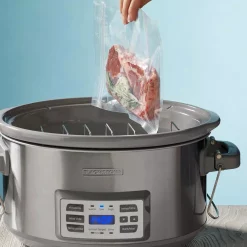 Cookers BLACK+DECKER 7 Qt. Stainless Steel Electric Slow Cooker With Temperature Probe And Precision Sous-Vide -MegaChef Sales Shop stainless steel black decker multi cookers scd7007ssd 4f 1000